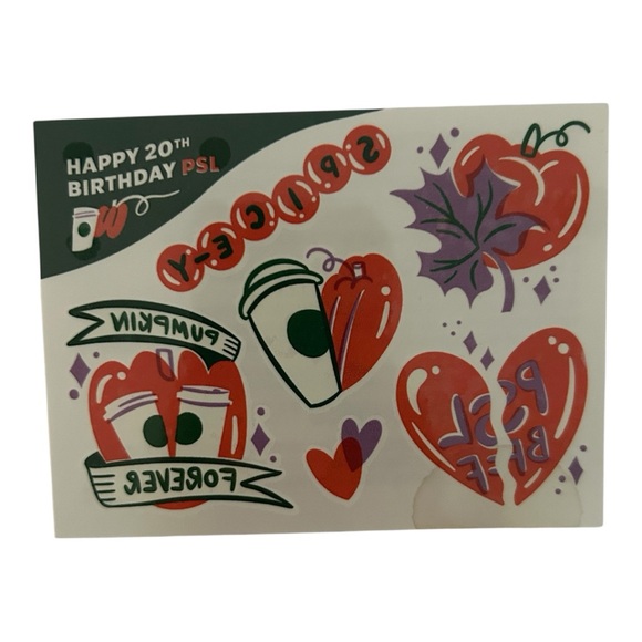 🆓 - Starbucks Temporary Tattoos Pumpkin Spice Latte Themed - Free With Purchase - Picture 1 of 8